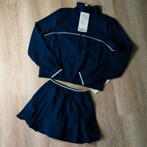 LuLuLemon Navy Active Jacket And Skirt Set